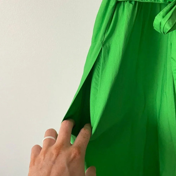 J. Crew 100% Cotton Button Front Shirt Dress Green Size 4 - Picture 7 of 9